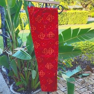 NWOT J. McLaughlin Sydney Pants Red Velour Size 8 side zip.